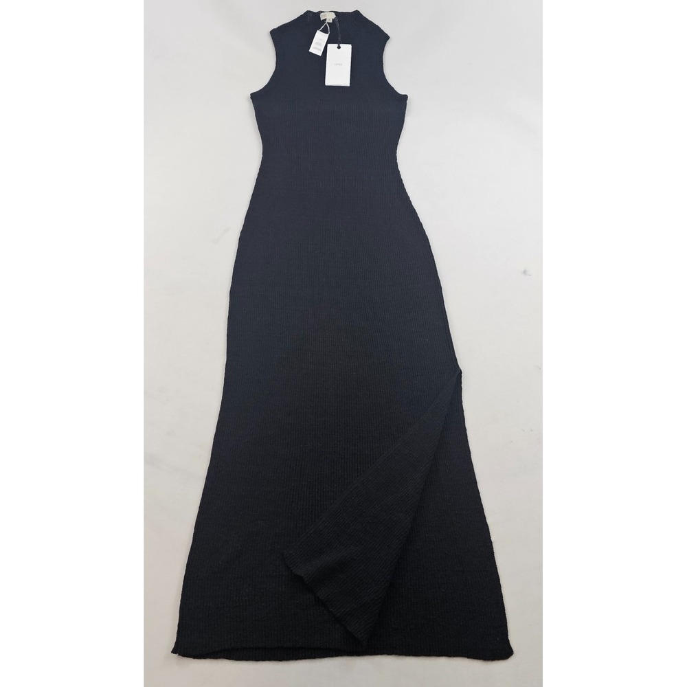Onia Womens Linen Rib Tank Midi Dress WC118-01 Black S Small